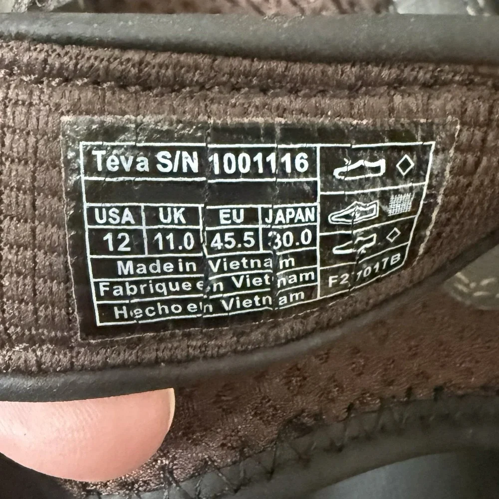 Teva Shoes Mens Size 12 1001116 Closed Toe Sandals‎ ShocPad Brown Outdoor Hiking